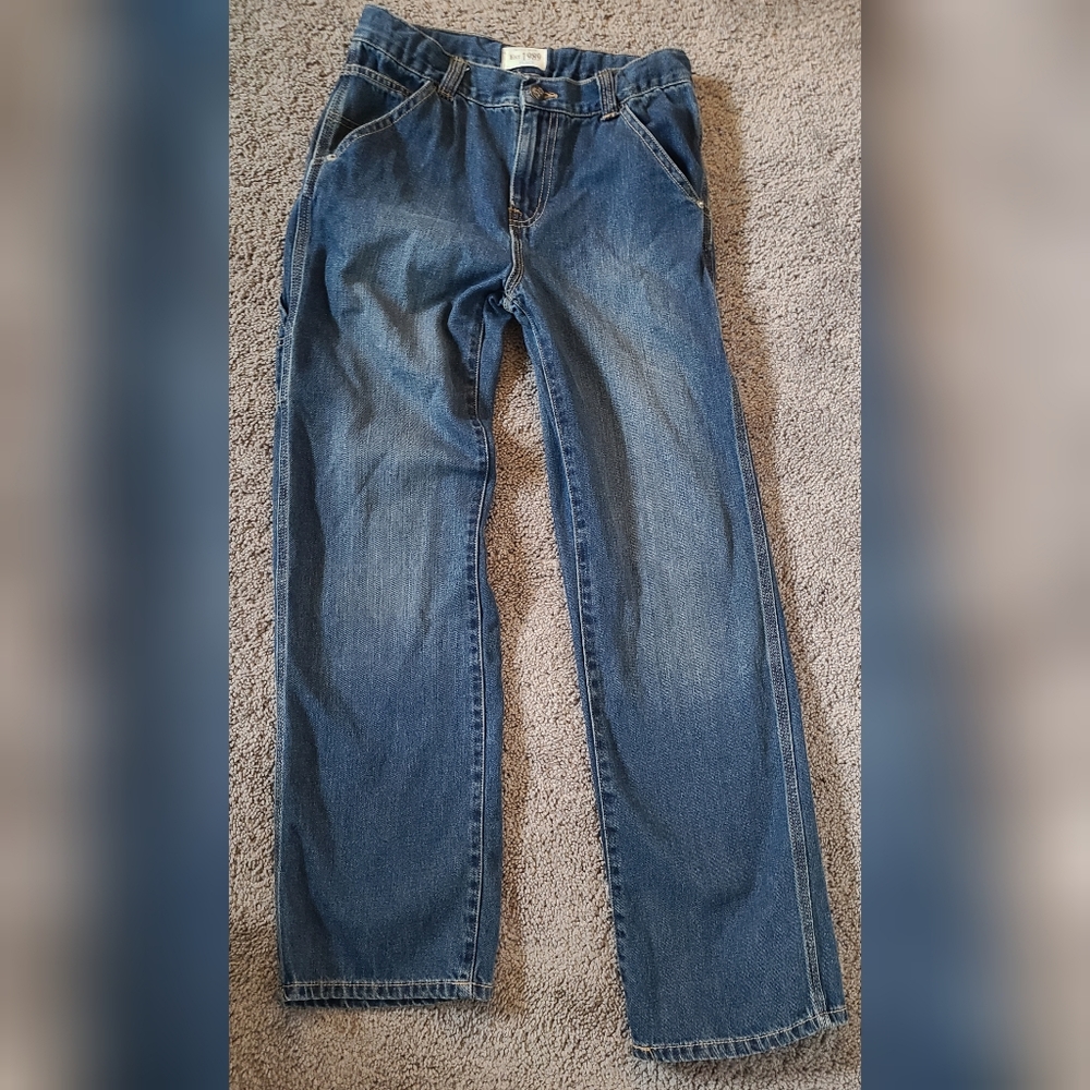 Boy's Utility blue Jeans. Sz 14. Adjustable Waist